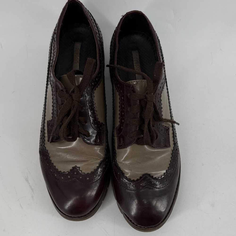 GEOX Elegant Brown Leather Women's Shoes